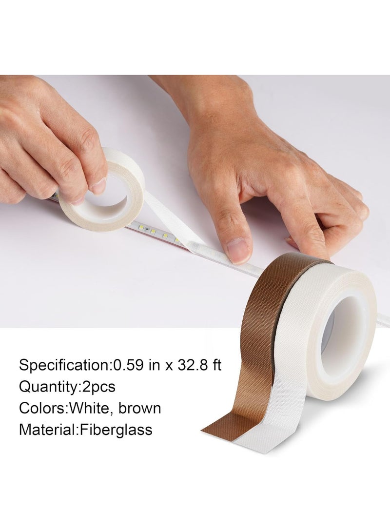 2PCS LED Light Strip Masking Tape 0.59 in x 32.8 ft Light Dimming Tape for Soften Light, White&Brown - Image 4